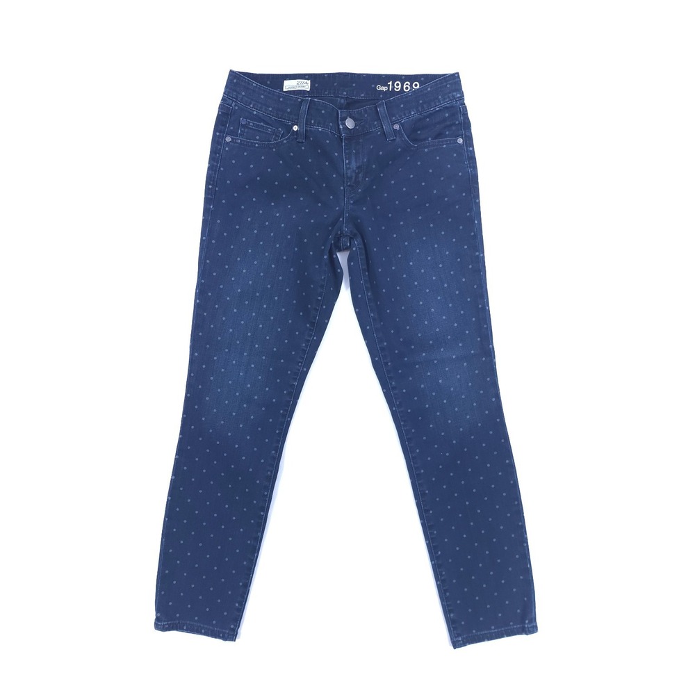 Gap Women Jeans Always Skinny 1969 27/4r Indigo Blue Polka Dot